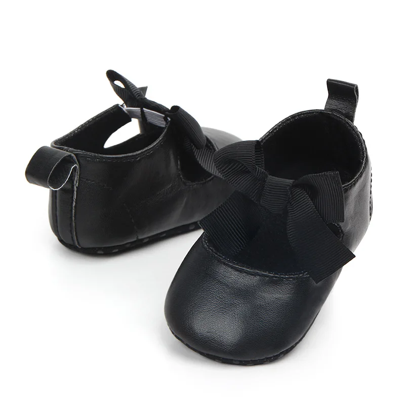 New 0-18M Toddler Baby Girl Soft PU Princess Shoes Bow Bandage Infant Prewalker Newborn Baby Shoes