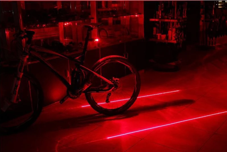 5LED и 2 Лазерный Велоспорт безопасности велосипедный задний водонепроницаемый