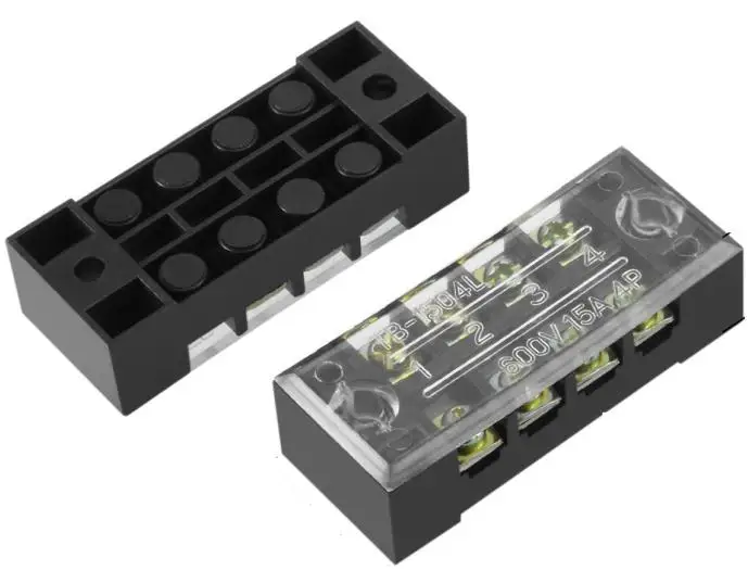 TB-1504L TB-1503L TB-1512L 10 шт. 15A 600 в двухрядный барьер клеммный блок провода разъем TB серии 3 4 5 6 8 10 12 позиций - Цвет: TB-1504L