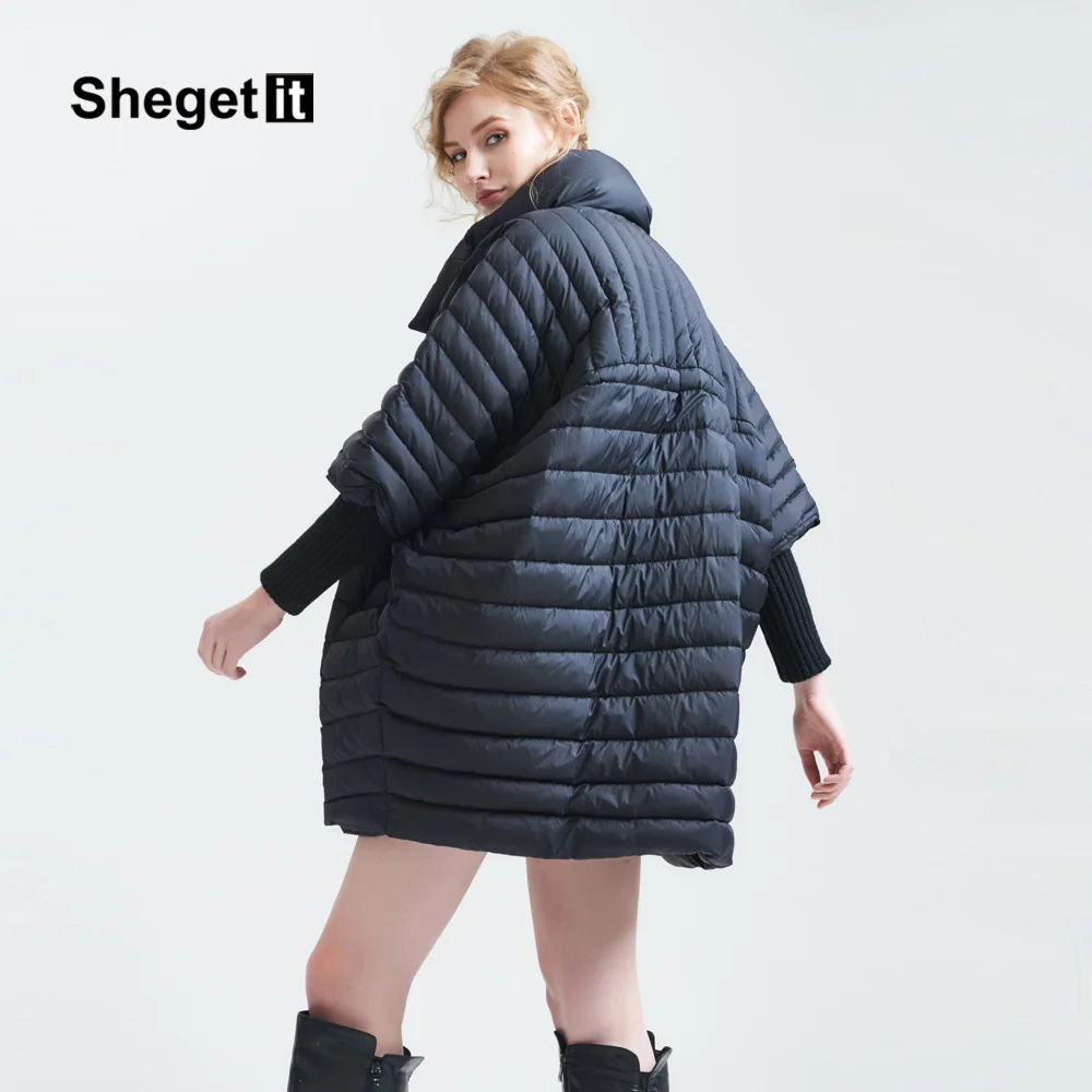 Shegetit Для женщин Пуховик парка Новинка 2017 года зима теплая Легкая куртка плащ