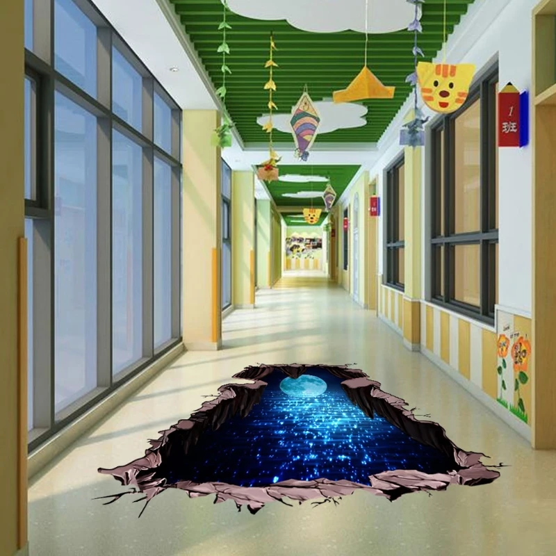Новый 3D звезда пол Съемный Wall Art Виниловые наклейки на стены Наклейка стену