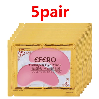 5Pair style 2 5 пар = 10 шт. efero маска для глаз гелевая Коллагеновая Маска 24 к золотые маски для глаз для ухода за глазами увлажняют Темные Круги Патчи для глаз для ухода за лицом - Цвет: 5Pair style 2