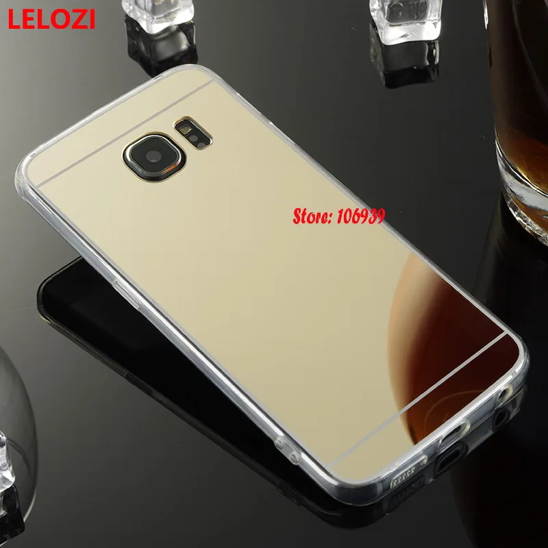 Lelozi гальванических мягкий ТПУ зеркало телефон Coque capinha случае Fundas чехол для Samsung