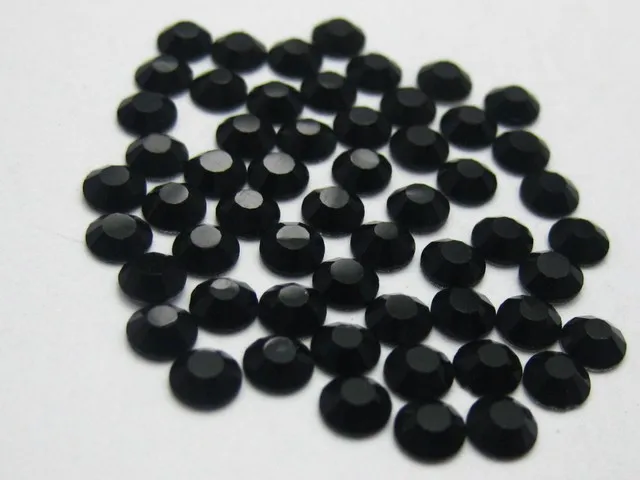 

288 Black FlatBack Crystal Rhinestone 4mm Flat Back Gem SS16 + Storage Box