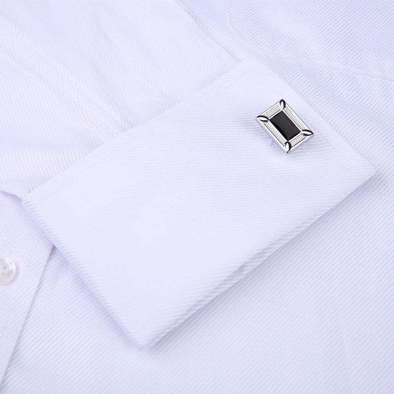 Men 's French Cufflinks Business Dress Shirts Long Sleeves White Blue Twill Asian Size M, L, XL, XXL, 3XL, 4XL, 5XL, 6XL