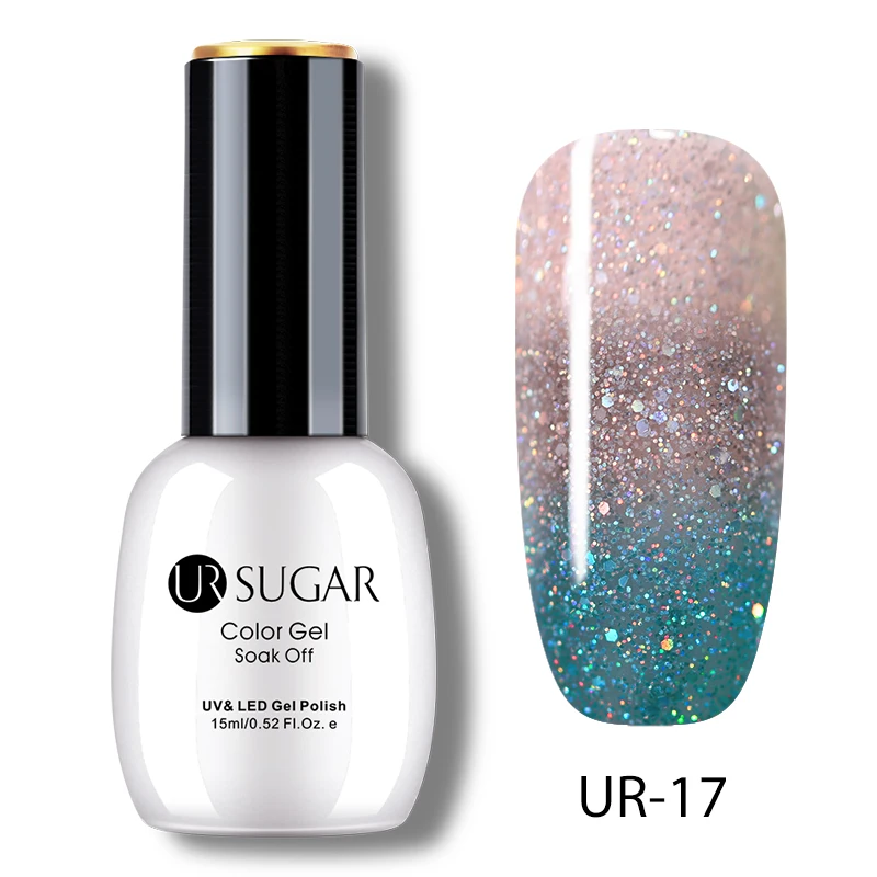 Ur Sugar, меняющий цвет, Гель-лак для ногтей, термостойкий УФ-Гель-лак, 3 слоя, впитывается, для маникюра, украшения ногтей, 15 мл - Цвет: 17