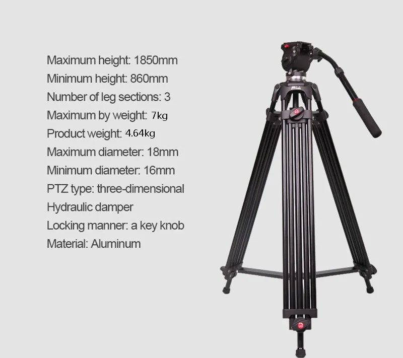 Трипод Jieyang трансляции профессиональных зеркальных камер совместим с Manfrotto гидравлический JY0606 1,8 m