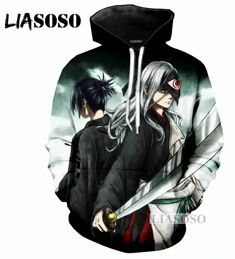 10 LIASOSO, осенняя Новинка, мужская, женская модная толстовка, 3D принт, аниме, Noragami, толстовка с длинным рукавом, хип-хоп, топ, Harajuku, пуловер, D019-2 - Цвет: 10