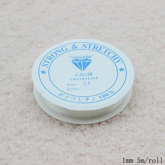 1mm 5m roll Сильный Кристалл эластичный Бисероплетение Шнур веревочная нить для DIY ожерелье браслет ювелирных изделий wh - Цвет: 1mm 5m roll
