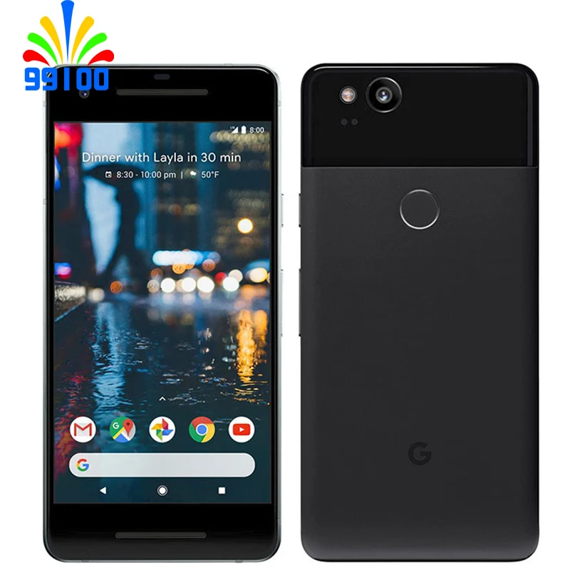 Разблокированный Google Pixel 2 Сотовый телефон Qualcomm835 5," AMOLED экран 4 Гб ram 64 Гб/128 ГБ отремонтированный телефон