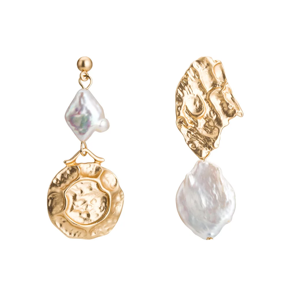 Новые модные серьги из натуральной ракушки для женщин металлические золотого