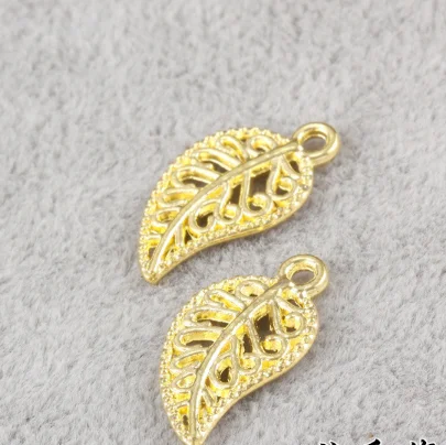 

150pcs Charm Hollow leaves pendant 19*10mm gold Handmade Jewelry Making DIY Supplies European Alloy accessories Hot