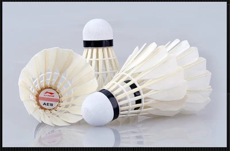 12 шт./лот Li Ning Волан для бадминтона AE19 гусиное перо Li-Ning Battledore высокое качество L437OLB