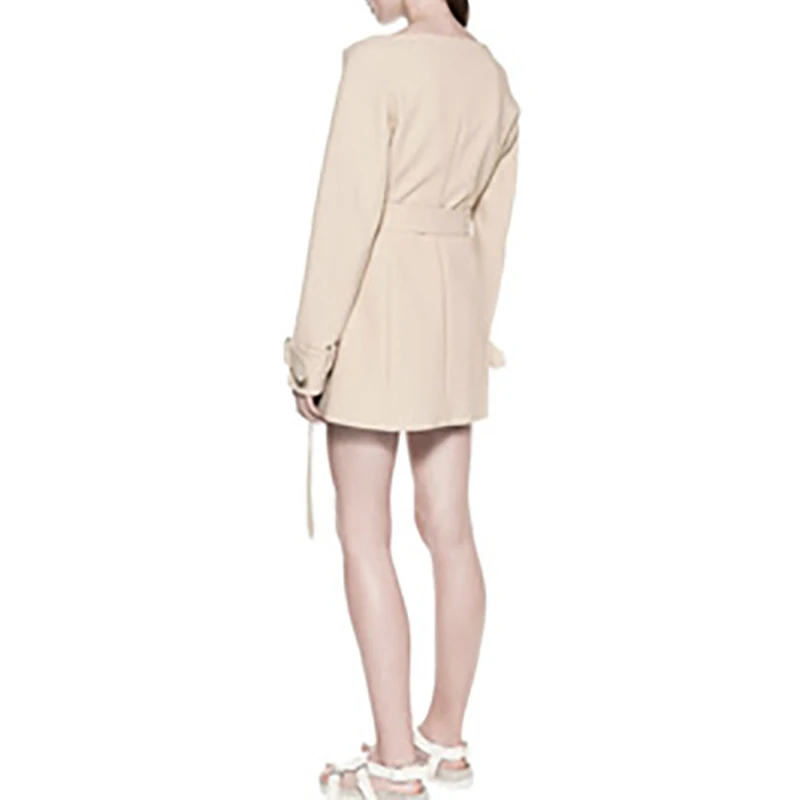 TWOTWINSTYLE Sashes Women's Dress V Neck Off Shoulder Long Sleeve High Waist Mini Dresses Summer Female Fashion OL Clothing 2018 | Женская