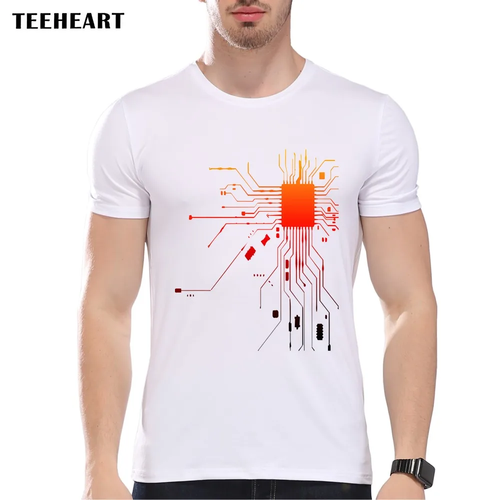 TEEHEART Новое поступление сломанные IC печатные мужские футболки с круглым вырезом