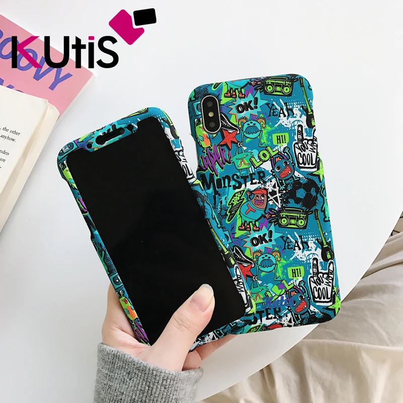 Для iphone XS max чехол 360 Защита передняя + задняя матовая крышка coque для 8plus 8 X 6 6Sp 7 7P