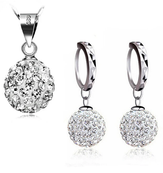 Наборы свадебных ювелирных изделий покрытые белым золотом 18 К CZ Ширина продажи 12