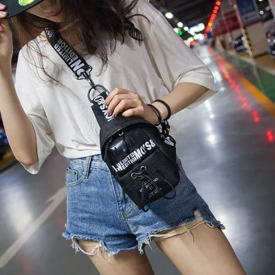 blakc chest bag Qiaoduo, новинка, кошелек для бега, Модный женский пакет, Спортивная поясная сумка, сумка для денег, карман для телефона, сумки на ремне, маленькая мини сумка-мессенджер - Цвет: blakc chest bag