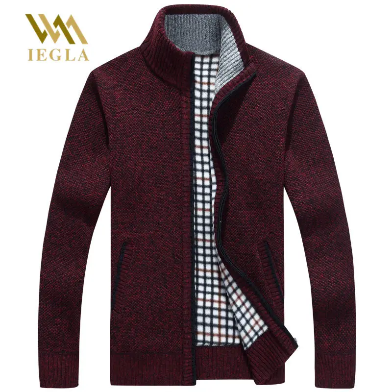 

Cardigan Men Sweater Male Winter Casual Christmas Solid Embroidery Zip Front Long Sleeve Knitted Thick Plus Size Warm Sweaters