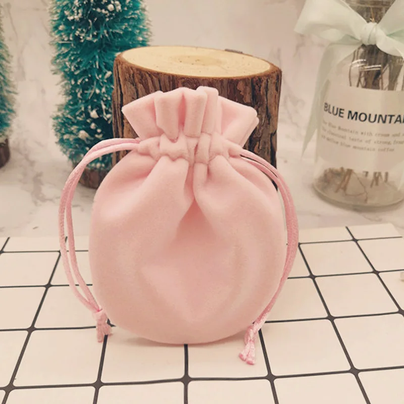 Pink Слоновой кости Calabash упаковка Шнурок Бархатный Мешок Саше подарочный мешок ювелирные изделия свадебные конфеты вечерние Бусины Контейнер для хранения 6x13 9x11cm - Цвет: Pink
