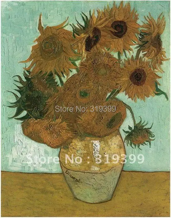 100% ручная работа Vincent Van Gogh картина маслом на льняном холсте 12 подсолнухов