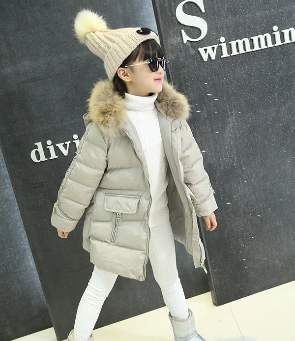 Зимнее пальто для девочек новинка 2018 года детская зимняя куртка длинная