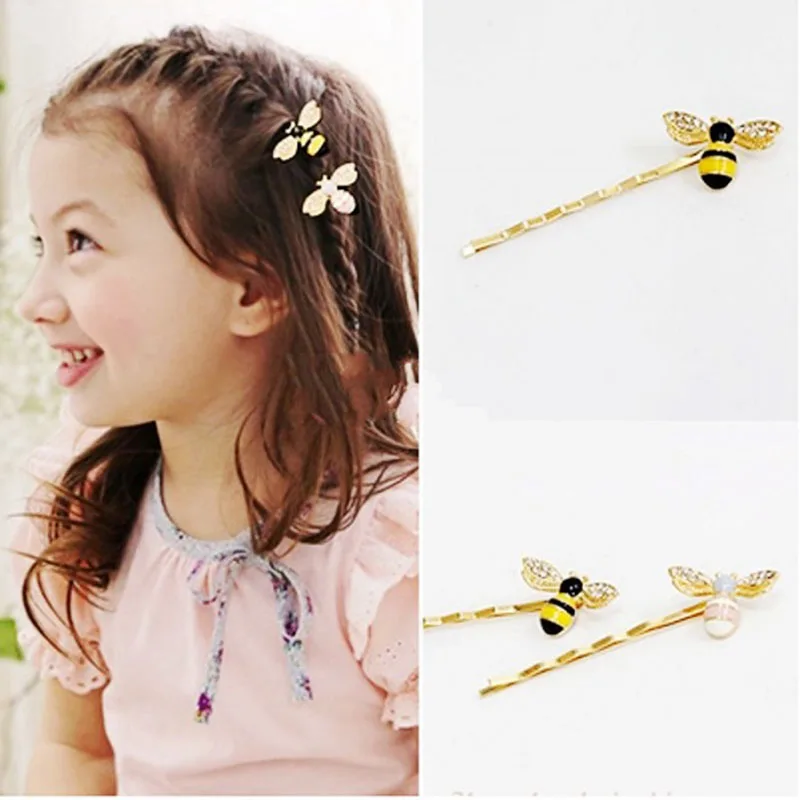 1 шт. детские милые заколки для волос с Пчелой и стразами девочек аксессуары милая