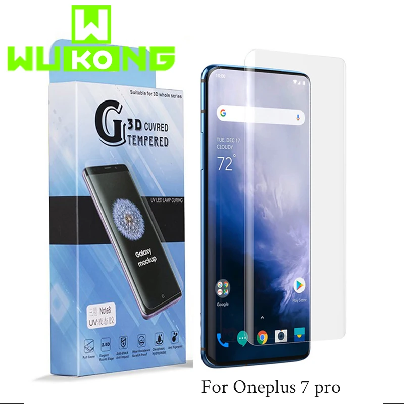2019 Горячее предложение 2 шт 10D полное покрытие УФ стекло для Oneplus 7 Pro с