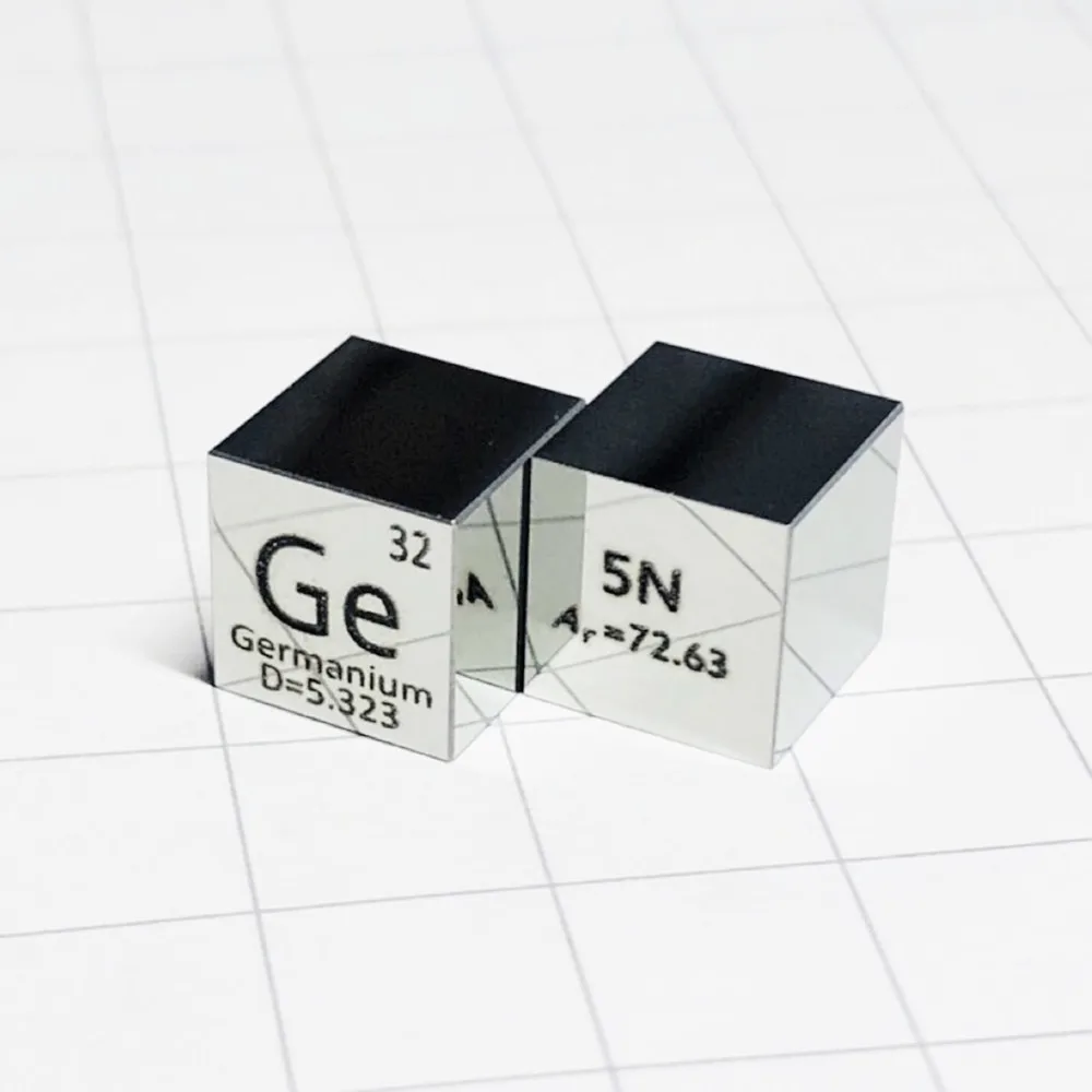 

Germanium Polished Cube Ge Luxury Mirror Shining Metal Element Collection Science Experiment 10x10x10mm Density Development