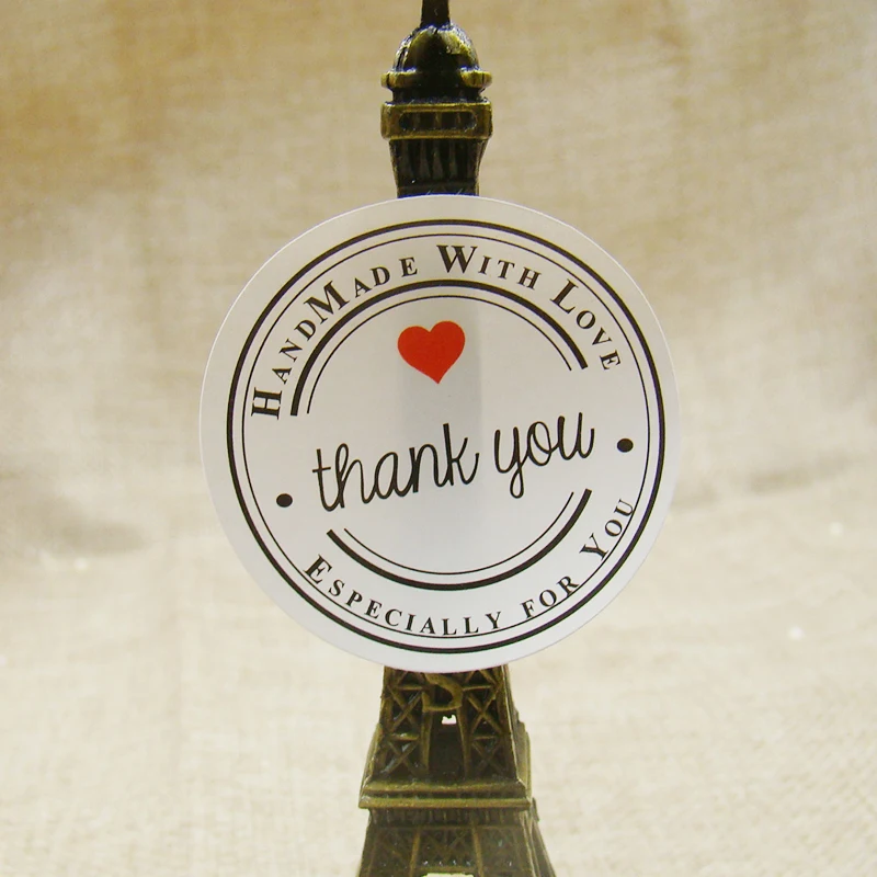 240 шт 3 5 см круглой формы белый/крафт-стикеры этикетки Индивидуальные Спасибо