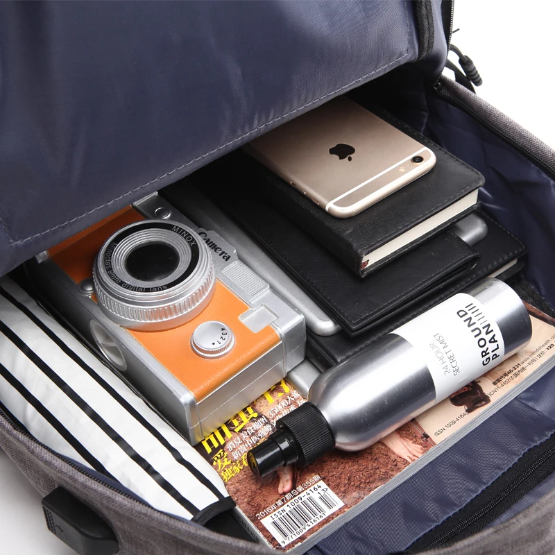 Рюкзак мужской с внешним разъемом микро USB и зарядным устройством|bags for college|men