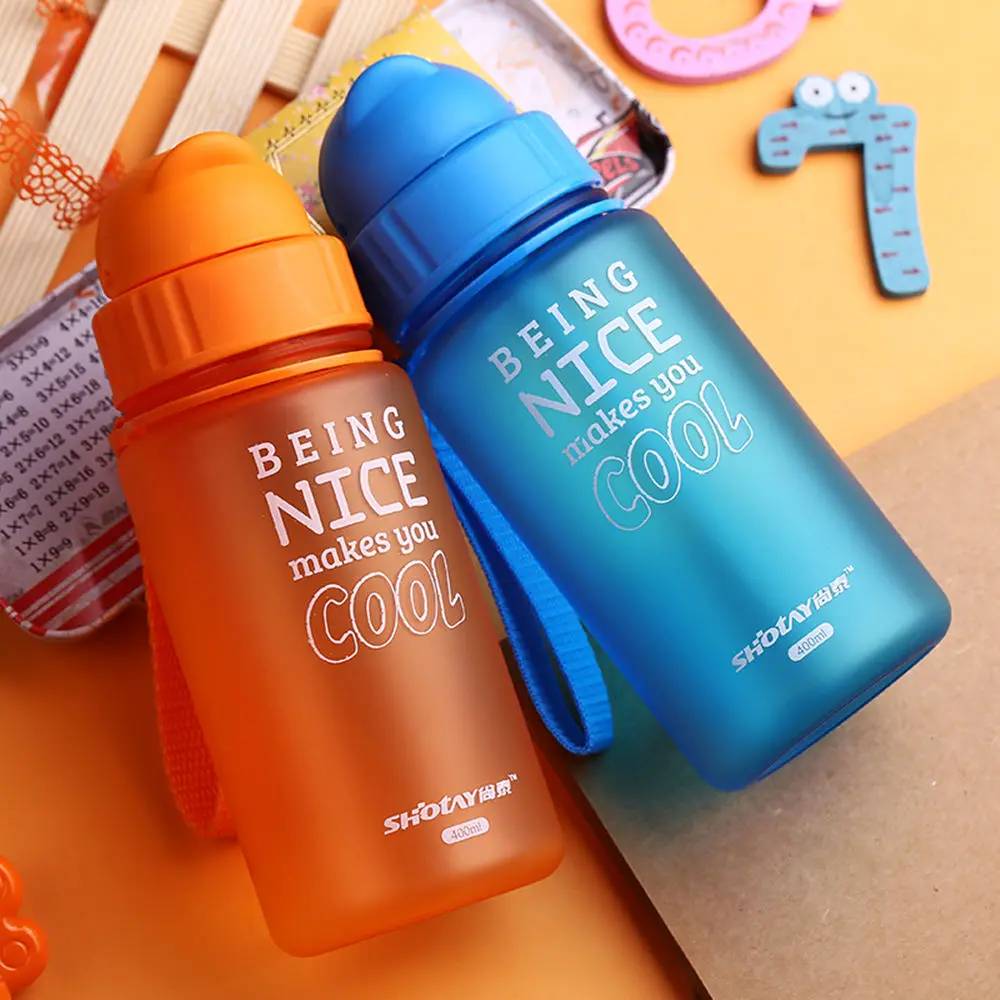 400ML Baby Straw Bottle Drinking Feeding Cup Portable Nipple Flip Lid Leak-poof Plastic Sippy | Мать и ребенок