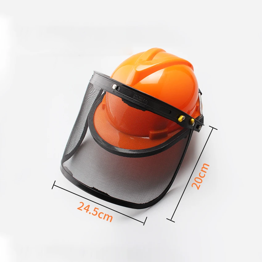 Orange Industrial Forestry Safety Helmet Full Face Shield Protection Mask Adjustable Mesh Visor for Chainsaw Gardening | Инструменты