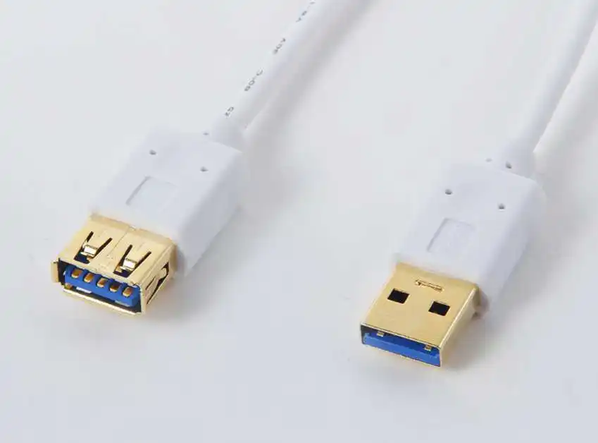 Позолоченный Белые супер изысканные USB 3 0 мужчина к Женский мужчин и женщин