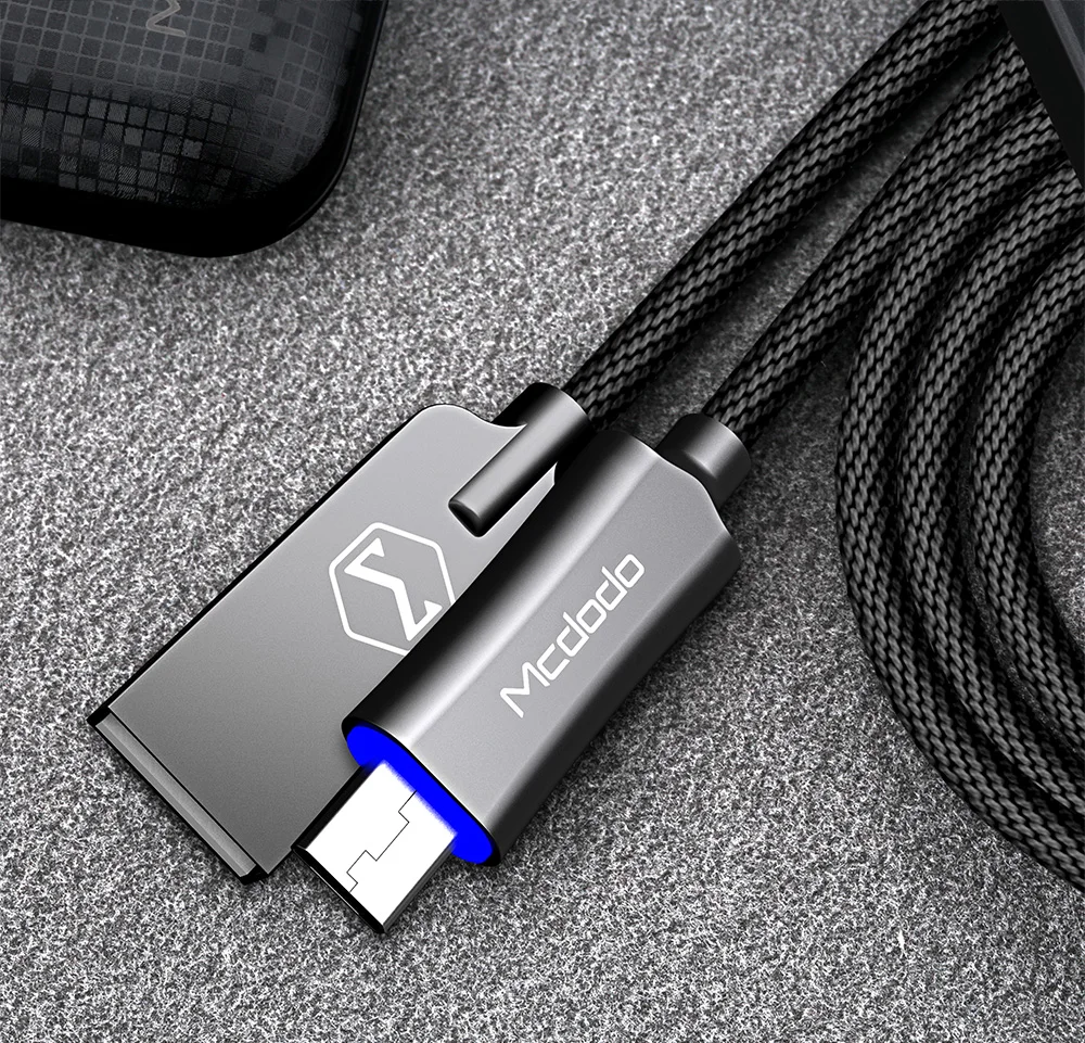 Mcdodo Micro USB кабель 3A Быстрая зарядка USB кабель для передачи данных QC3.0 для samsung S7 Xiaomi LG Android телефон автоматическое отключение светодиодный USB шнур