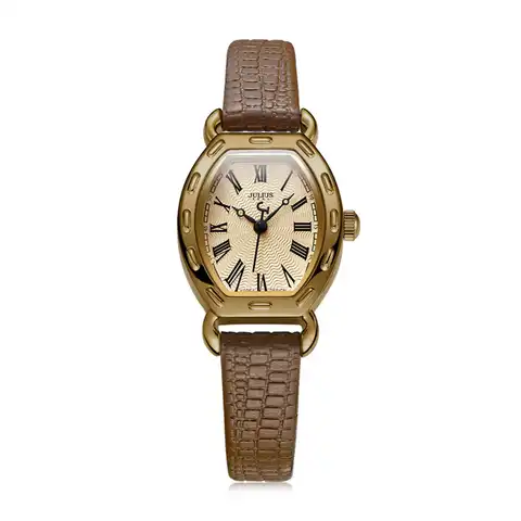 Наручные часы JULIUS JA-544 для женщин, небольшой циферблат, римские цифры, натуральная кожа, Whatch, розовое золото, антикварные Relogio Feminino Montre