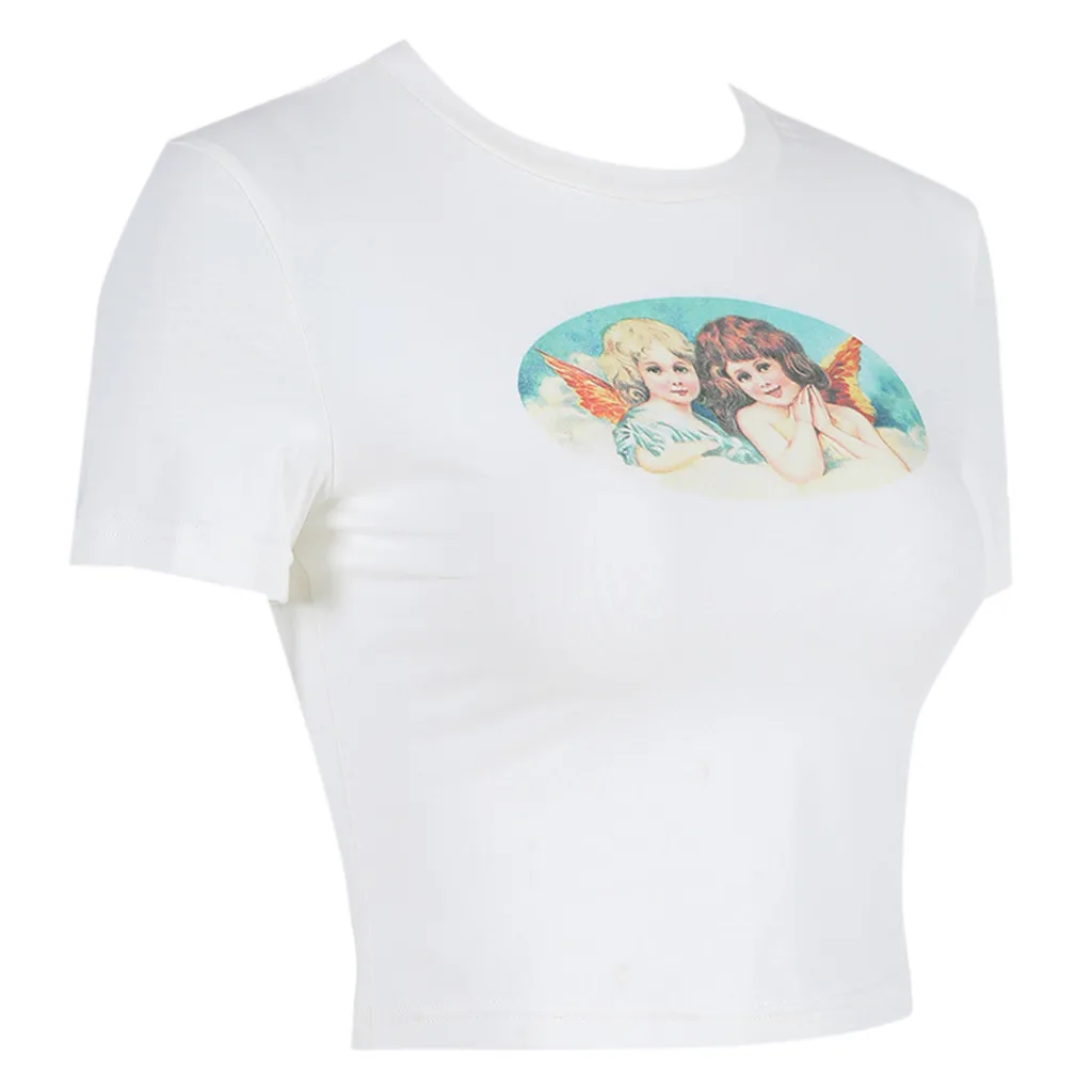 Женская модная футболка повседневная короткая водолазка с коротким рукавом и