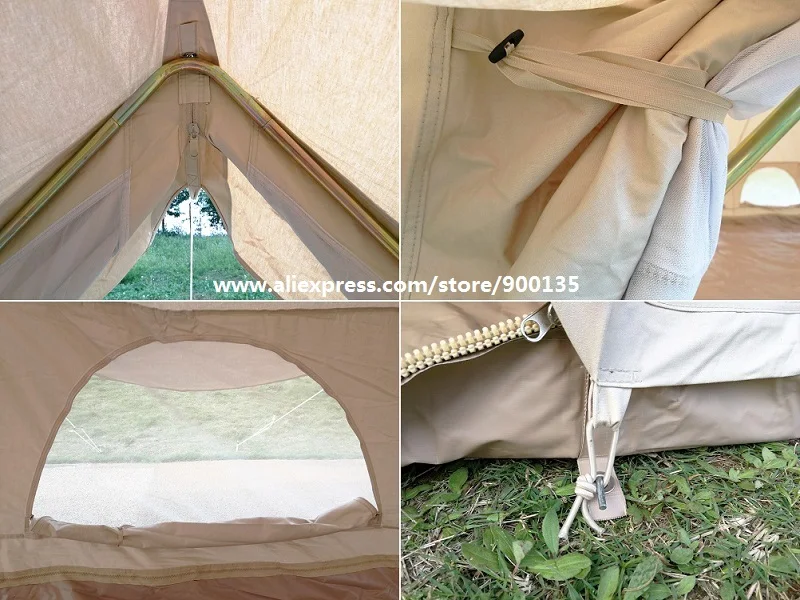 Ocersea склад отправлен роскошный сверхмощный Резорт Glamping Палатка отель 6X4 м Императорский колокольчик палатка с тремя дверями