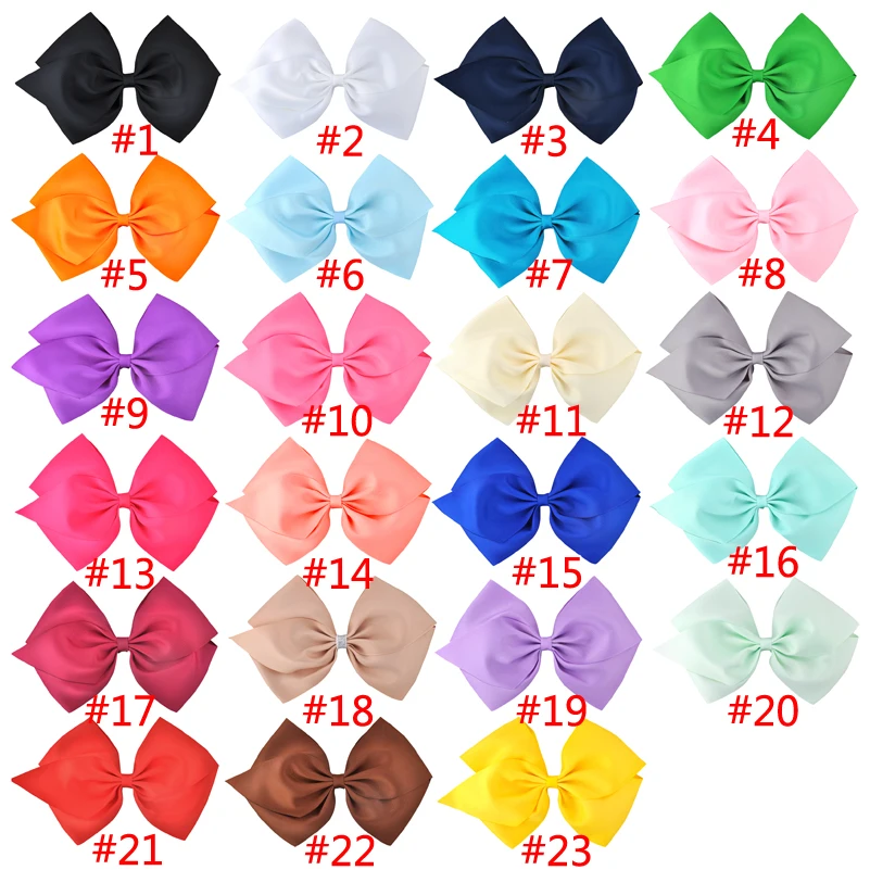 23 цвета 7 дюймов девушки милые Твердые заколки для волос Дети Grosgrain шпильки