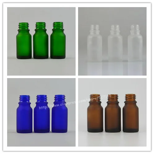 Зеленая/синяя/коричневая/прозрачная матовая пустая бутылка 10 мл без крышек