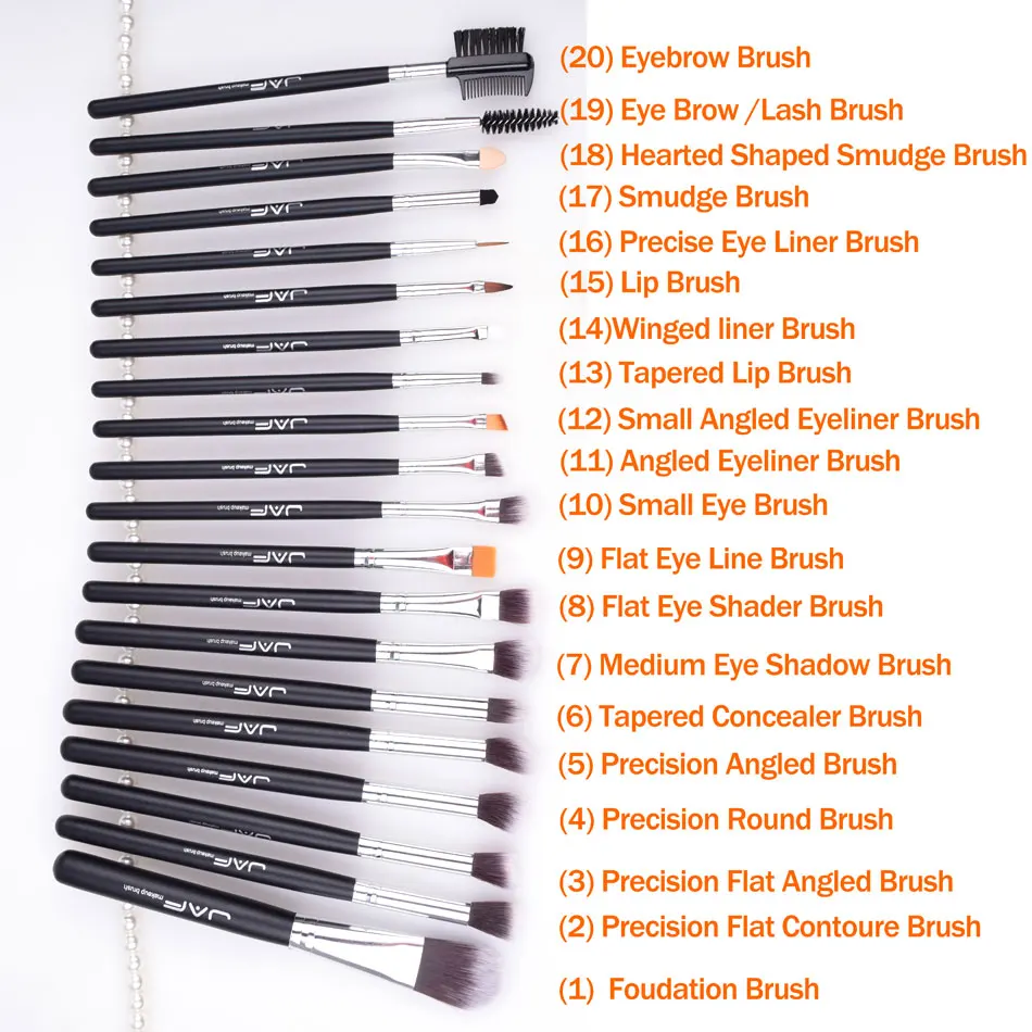20 pcs Makeup Brush set Kit Tools Professional Foundation Eye Shadow Eyeliner Lip Eyebrow Concealer Contoure Blending Make-up | Красота и