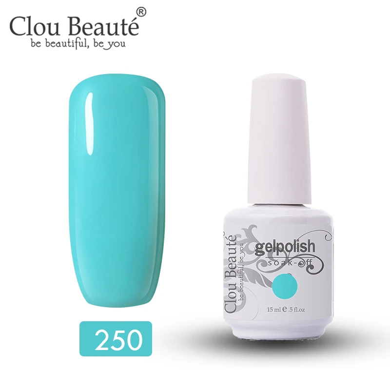 Clou Beaute Soak Off Гель лак Эмаль 15 мл 47 цветов Блестящий Гель-лак для ногтей Светодиодный УФ лак для ногтей Золотой неоновый розовый УФ-гель лак - Цвет: 250