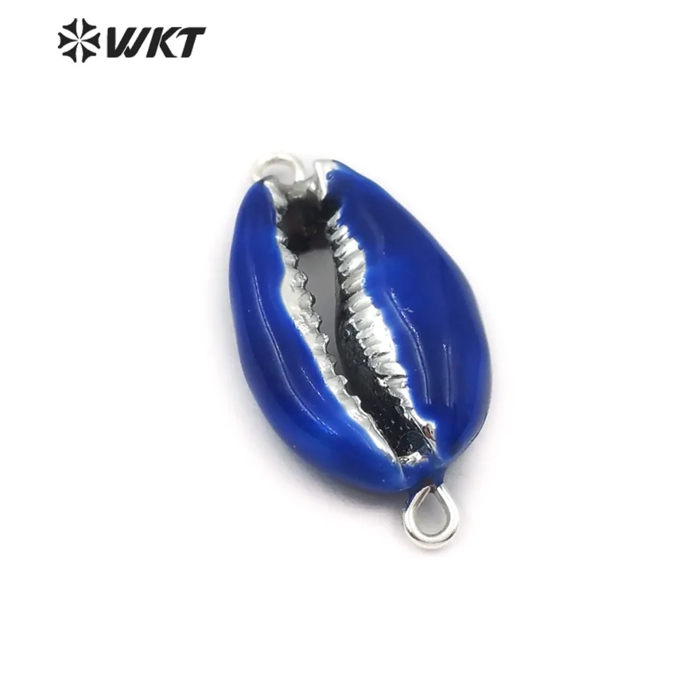 WT-JP128 по оптовой цене двойные обручи Cowrie коннектор Посеребренная Смола масло