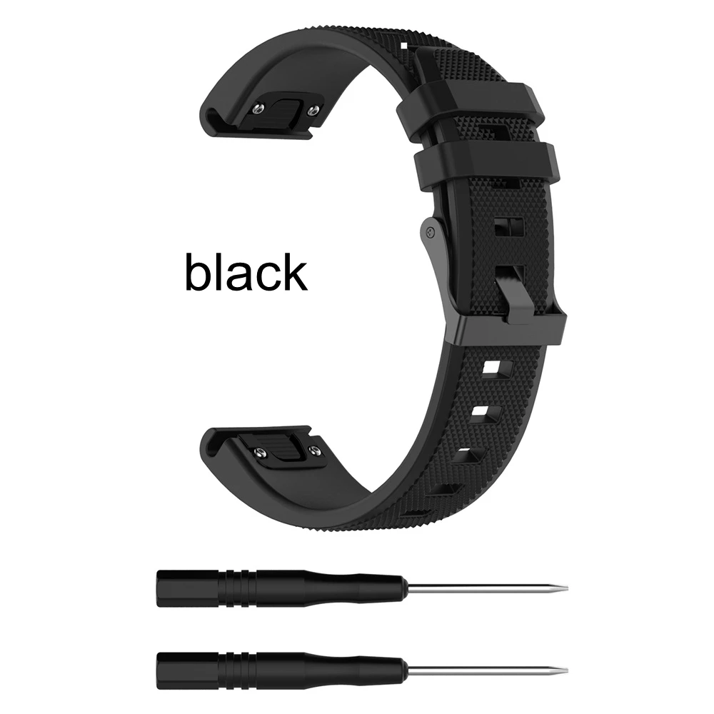 black Качественный мягкий резиновый сменный ремешок для часов Quick Release силиконовый 22 мм браслет ремешок для Garmin Fenix 5/Forerunner 935/945 - Цвет: black