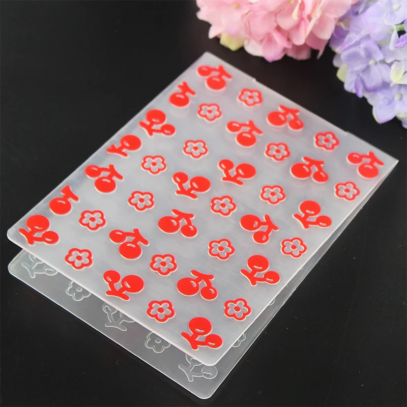 YINISE пластиковые папки для тиснения Шаблоны вырезания вишни DIY бумажные открытки