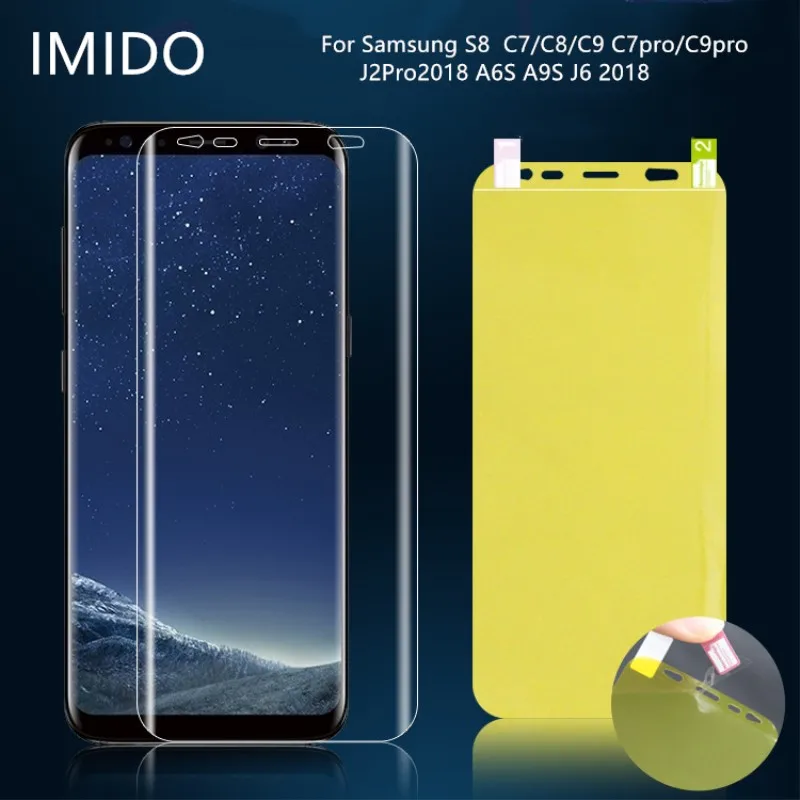 Для samsung Galaxy S8 C7/C8/C9 C7pro/C9pro J2pro J6 2018 3D полное покрытие мягкий гидрогелевый экран TPU