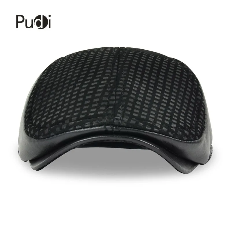 HL041-P genuine leather baseball cap hat  men's winter warm brand 2020 new sheep leather newsboy beret belt caps hats
