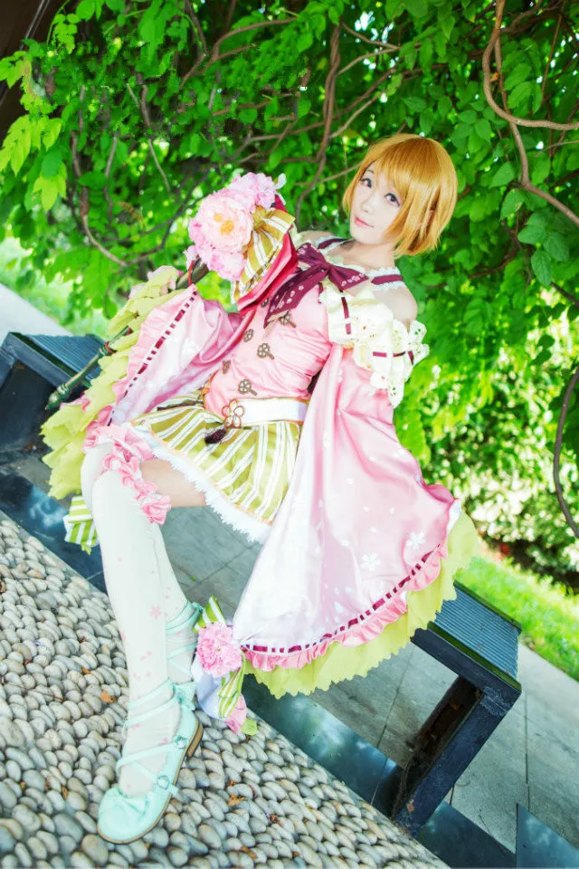 Горячая Аниме Любовь live Косплей koizumi Hanayo карнавальый костюм для хеллоуина мультфильм цветок эльф сладкий Косплей Женский костюм