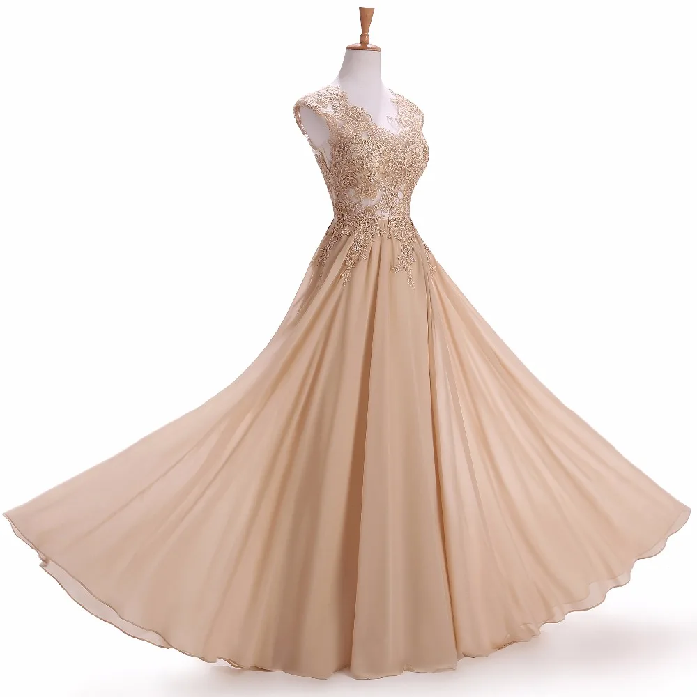 Женское длинное вечернее платье шифоновое кружевное до пола с V образным вырезом