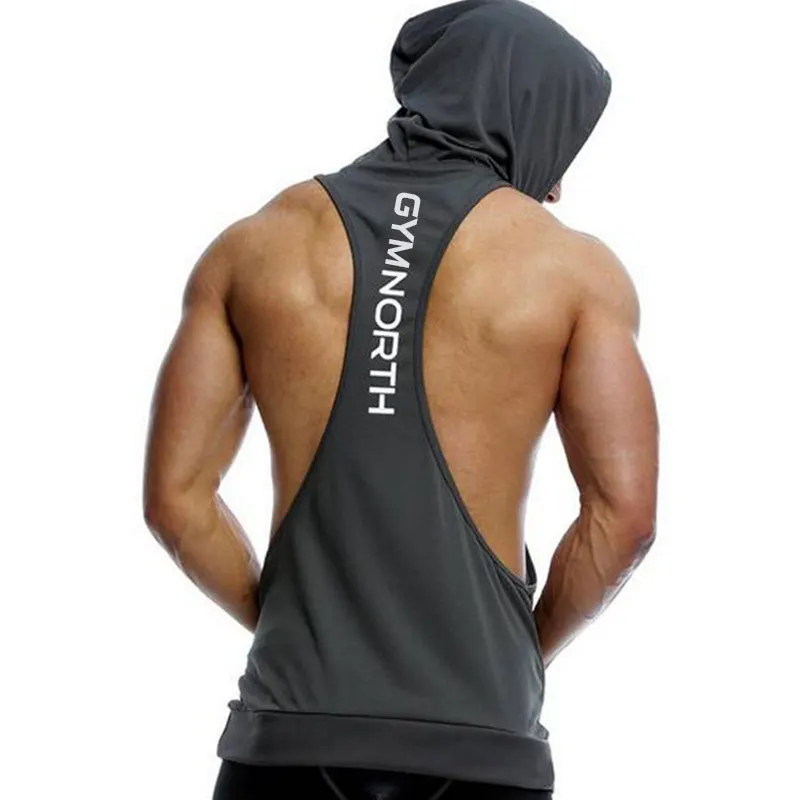 GYMNORTH мужские толстовки с капюшоном, одежда для фитнеса, бодибилдинг, майка, мужская спортивная одежда без рукавов, футболки